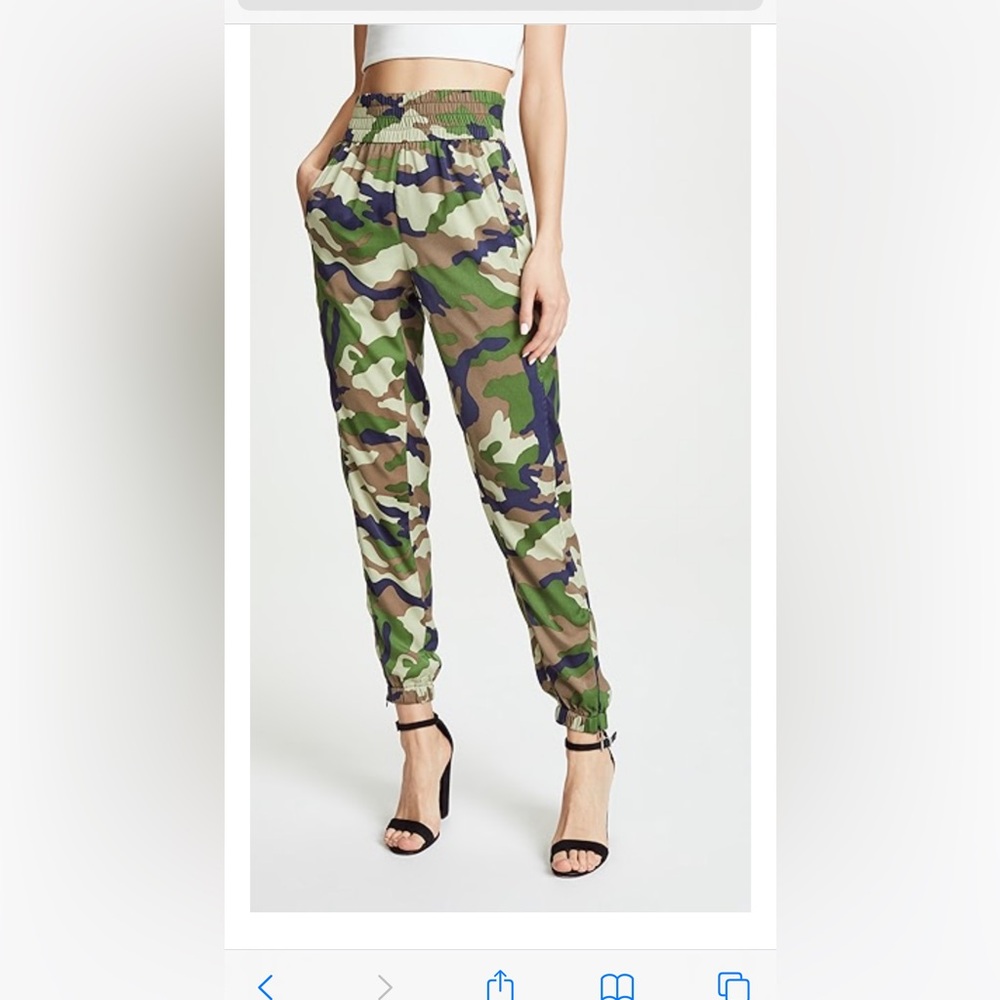 KENDALL + KYLIE Camouflage Charmeuse Jogger Pants